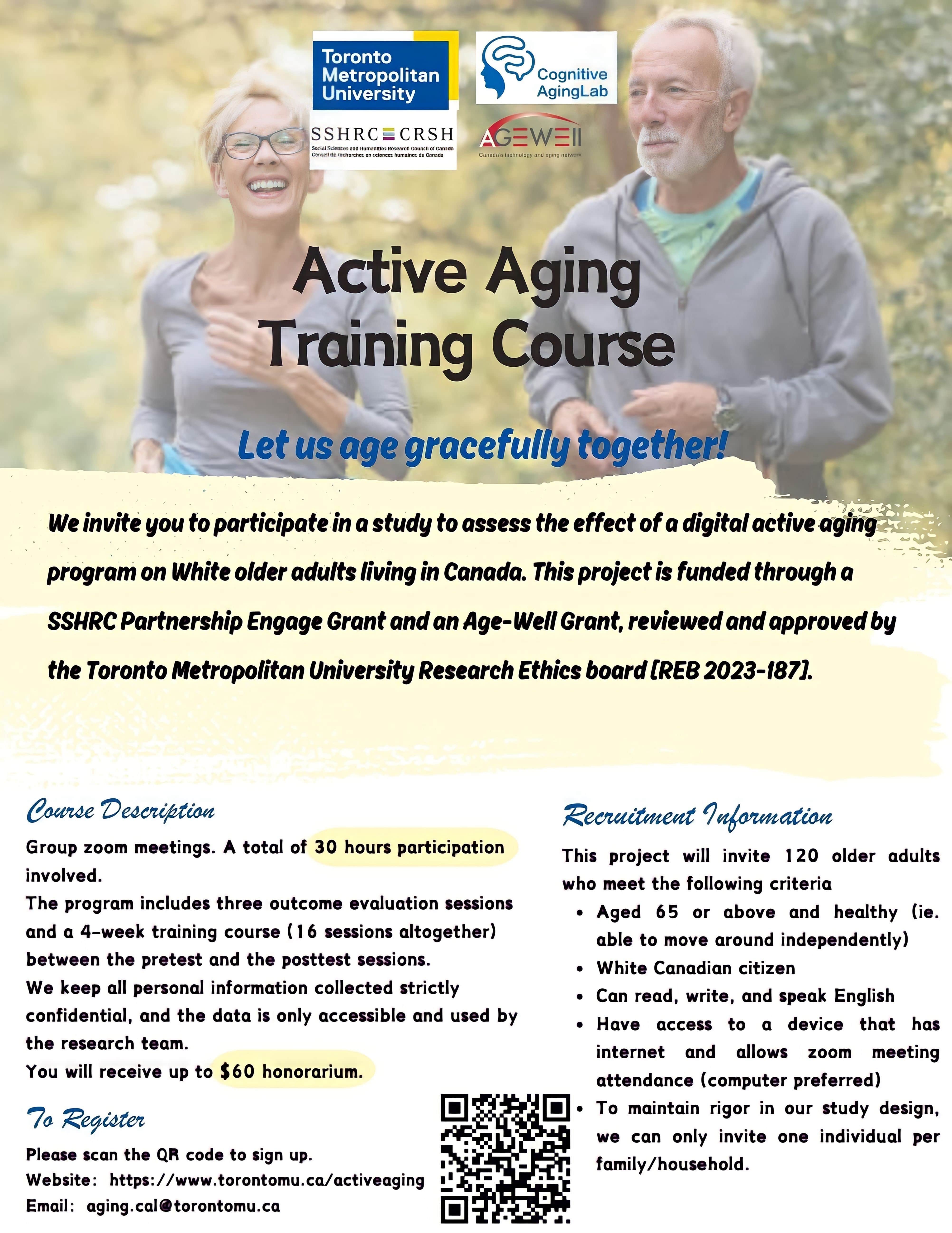 Active Aging Recruitment Flyer